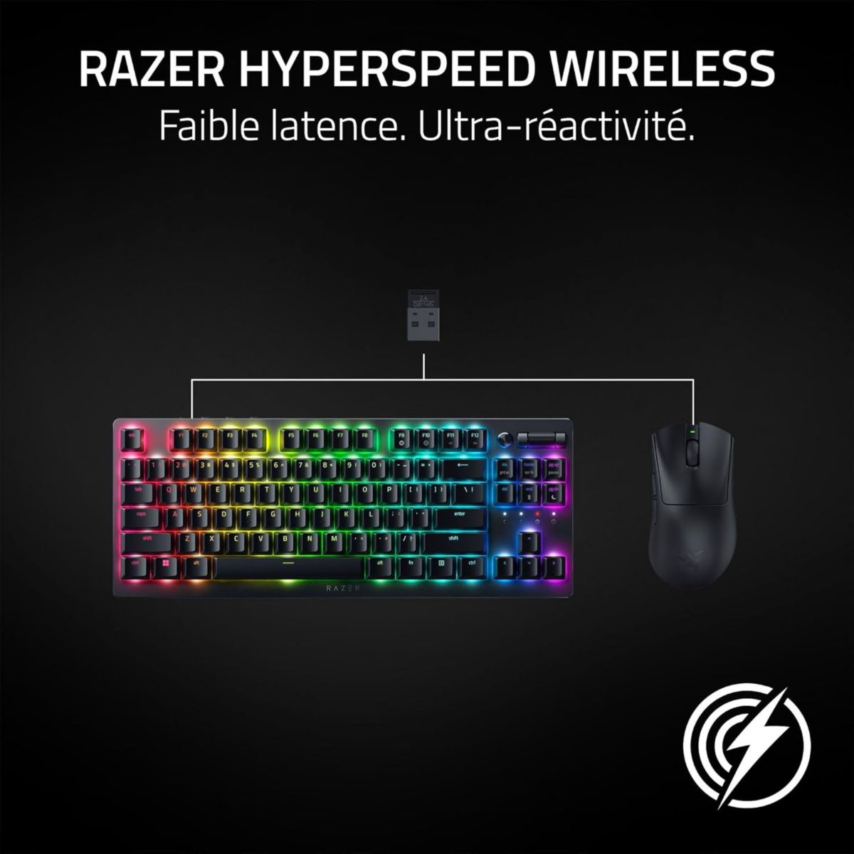 Souris Gamer Sans Fil DEATHADDER V3 HYPERSPEED couleur unique, RAZER