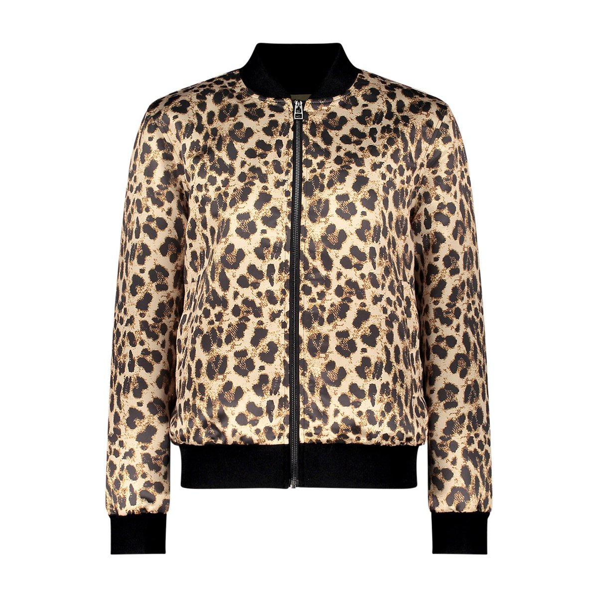 Blouson à col droit beige/noir, AMBER & JUNE