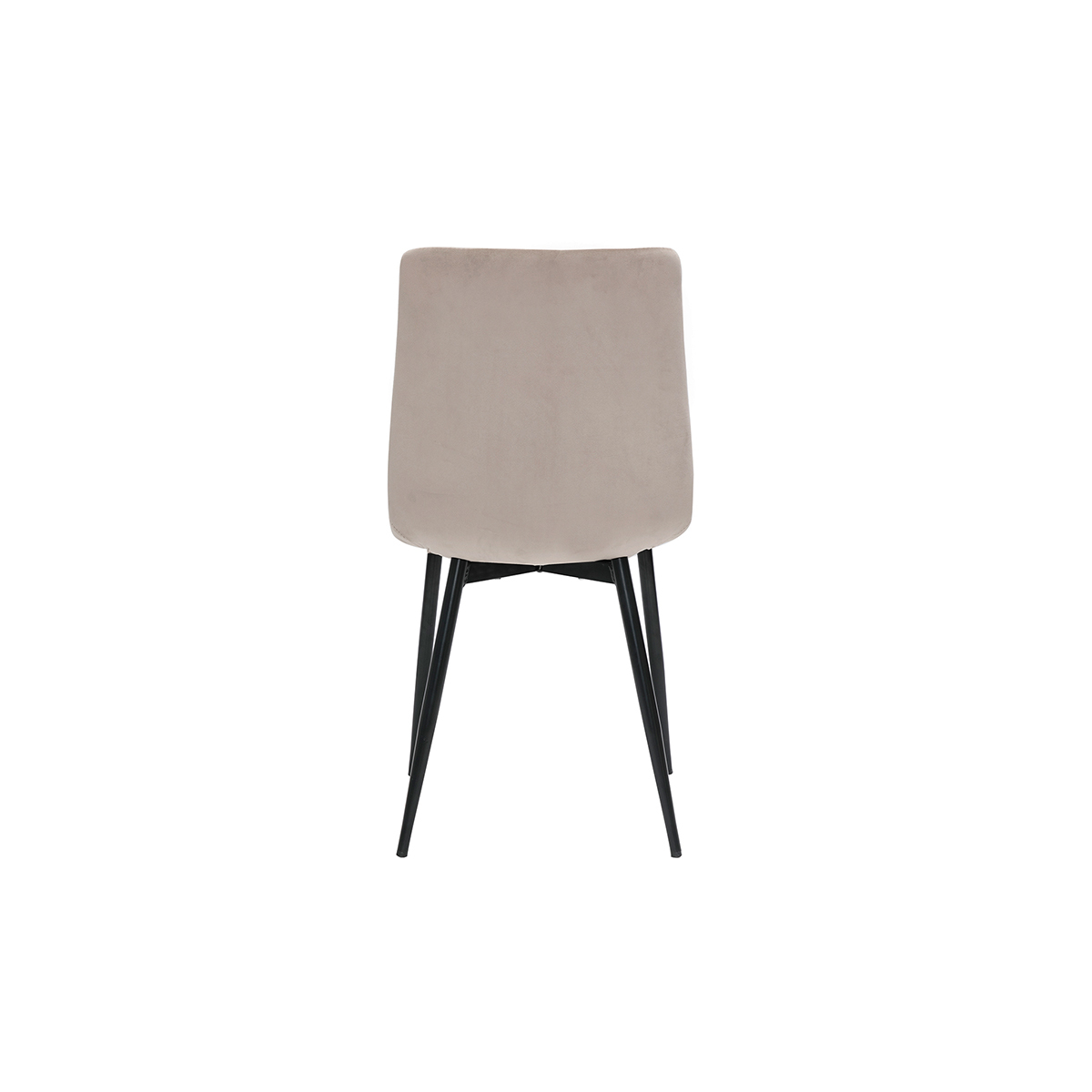 Chaises design en tissu velours et pieds métal (lot de 2) PUMPKIN taupe, MILIBOO
