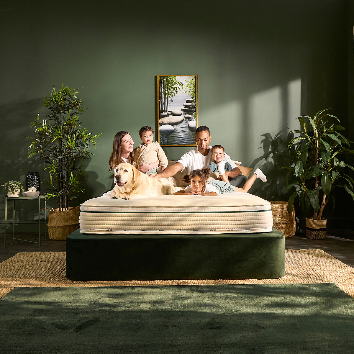Jay-Be® Natural Fresh Bamboo Hybrid 2000 e-Pocket Mattress ecru/green, JAY-BE