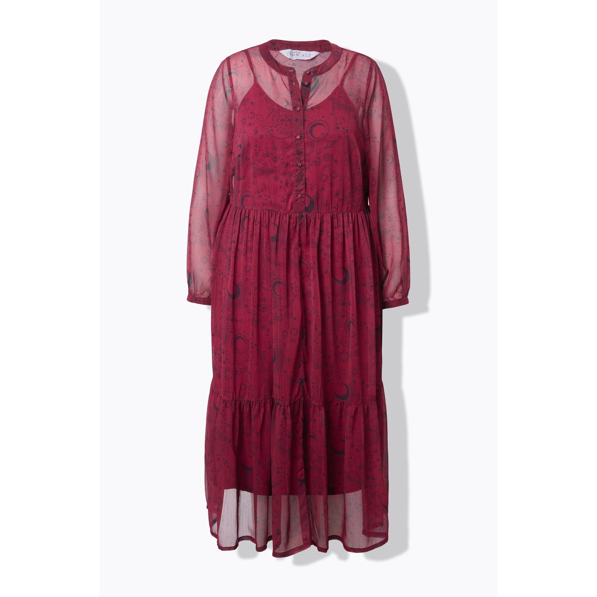 Robe maxi coupe trapèze rouge vin, STUDIO UNTOLD