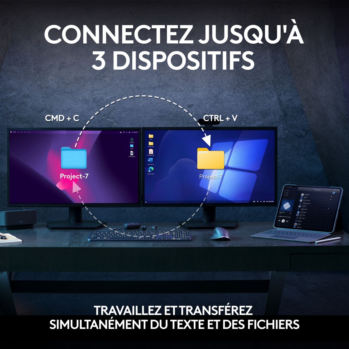 Clavier + Souris MX keys S avec repose poignet couleur unique, LOGITECH