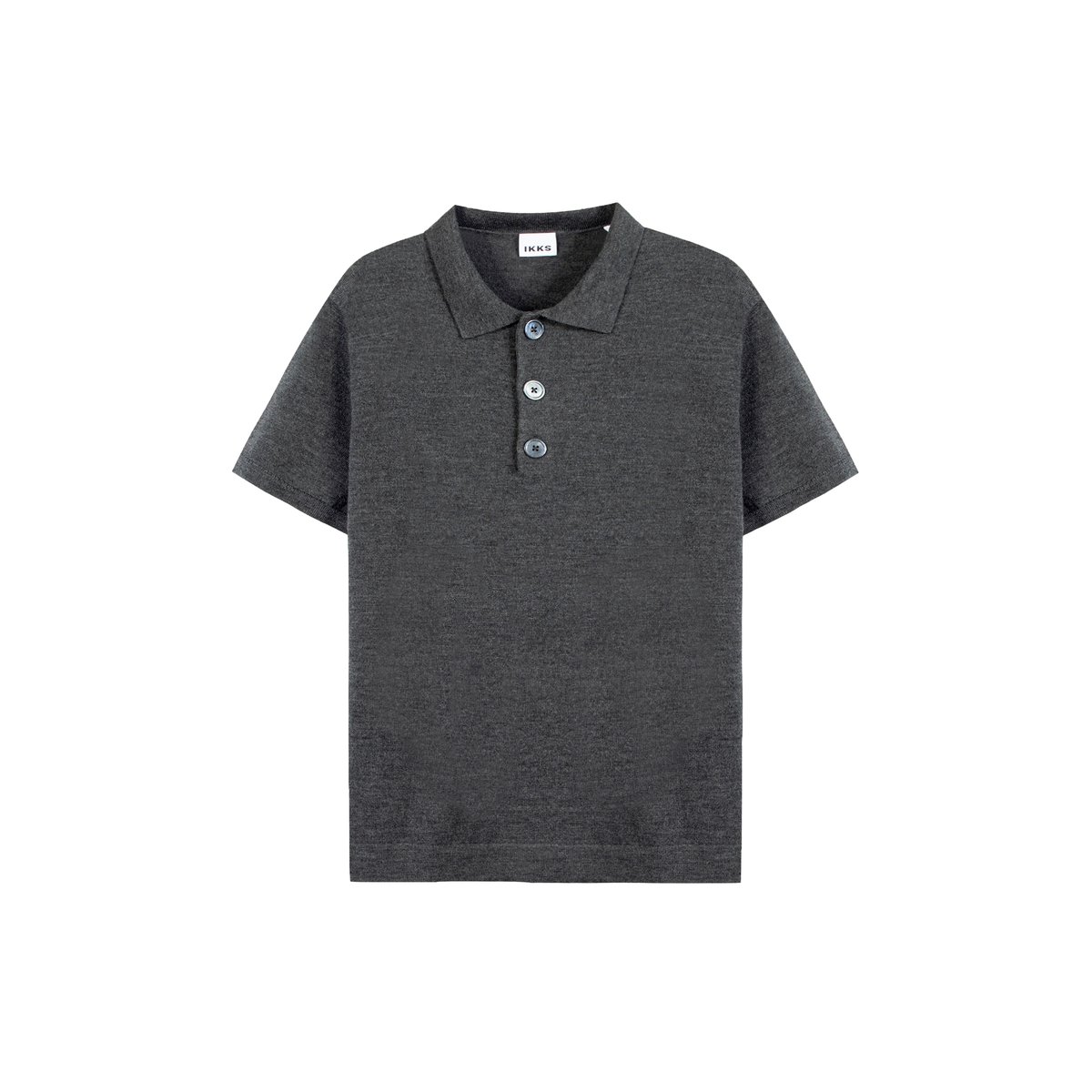 Polo tricot 100% laine gris foncé, IKKS