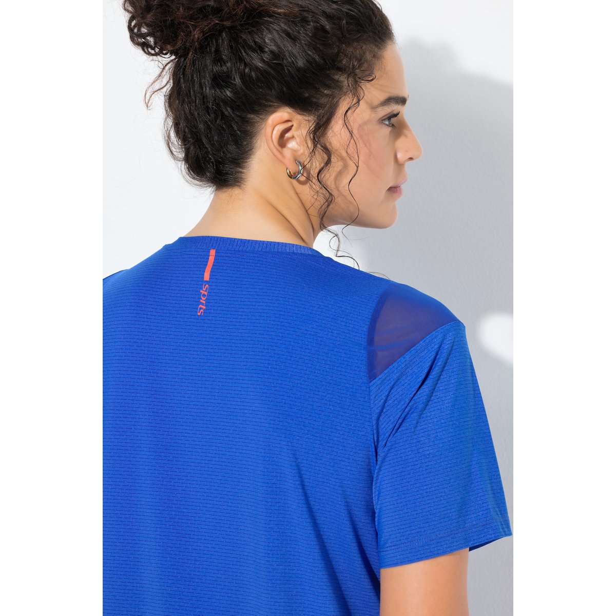 T-shirt technique avec empiècements en mesh bleu roi, ULLA POPKEN