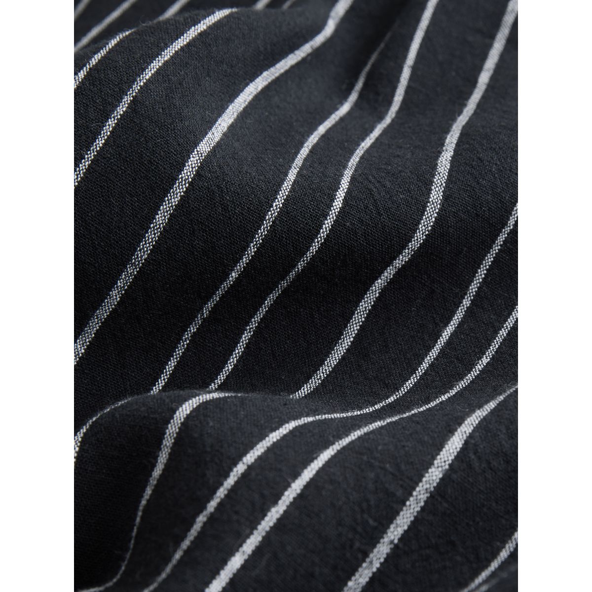 Pantalon en mélange de lin coupe large rayé noir et blanc, NEXT