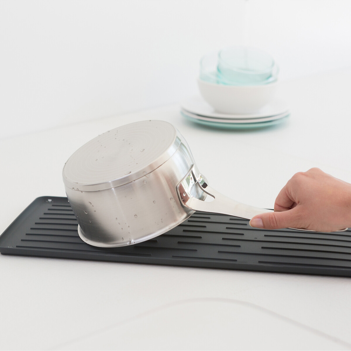 Compact Dish Drying Rack dark grey, BRABANTIA