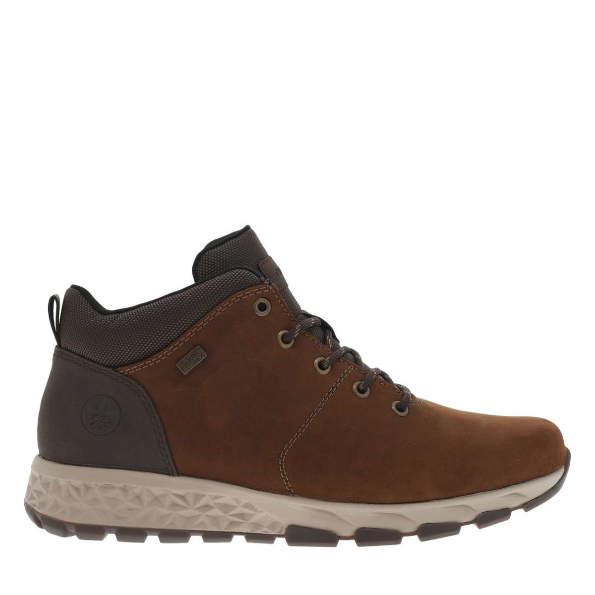 Bottines cuir nubuck talon plat marron, RIEKER