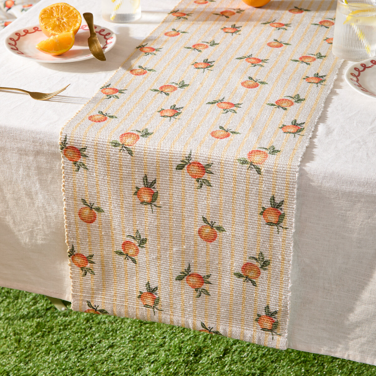 Fruits Oranges Indoor/Outdoor Table Runner - 35x220cm yellow, FURN.
