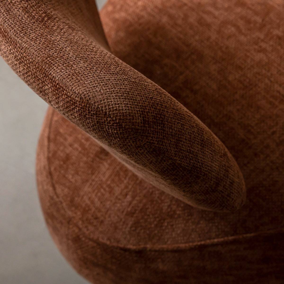 Fauteuil en tissu bouclette TÉRÉSIA orange, MADE IN MEUBLES 