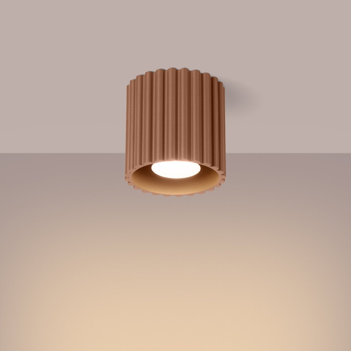 Plafonnier Aluminium Moka GU10 1 Aura marron, EDEN