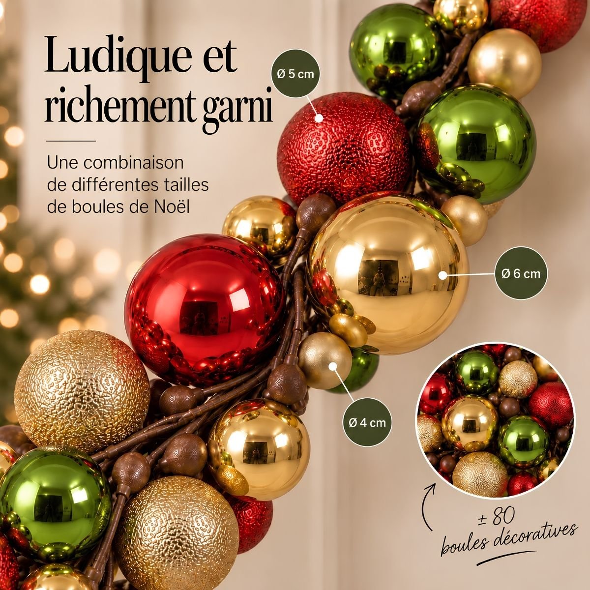 Guirlande de Noël or, MICA DECORATIONS