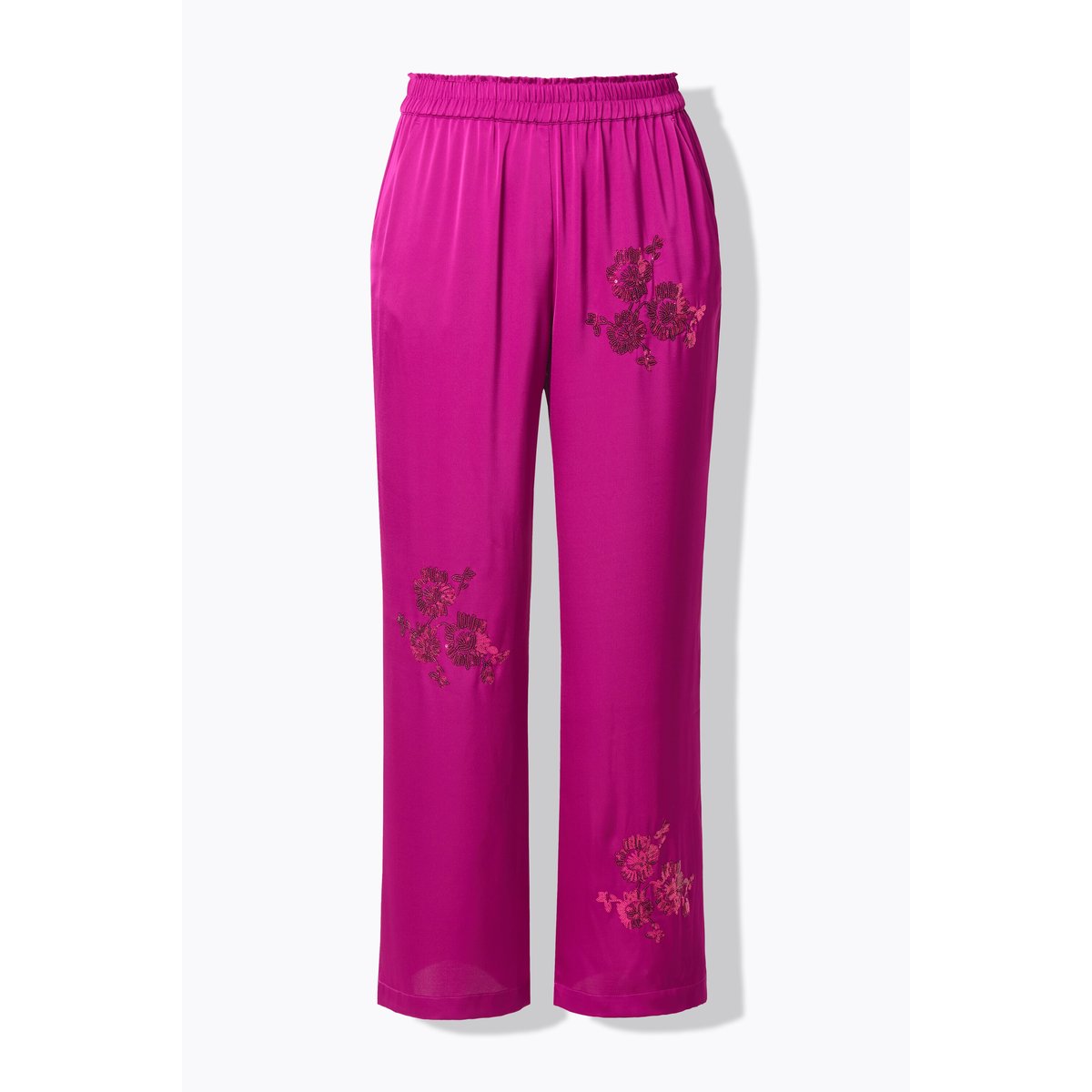 Pantalon coupe Wide Legs, fleur pailletée mûres, STUDIO UNTOLD