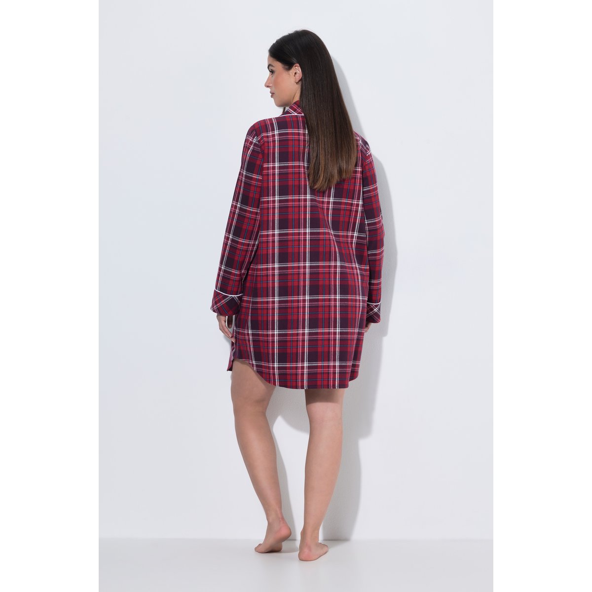 Chemise de nuit en flanelle rouge foncé, ULLA POPKEN