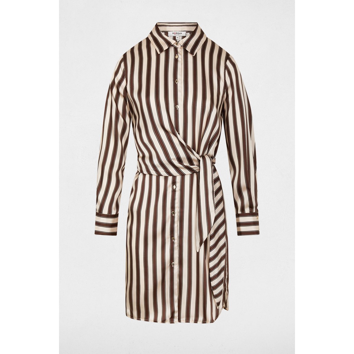 Robe chemise rayée multicolore, MORGAN