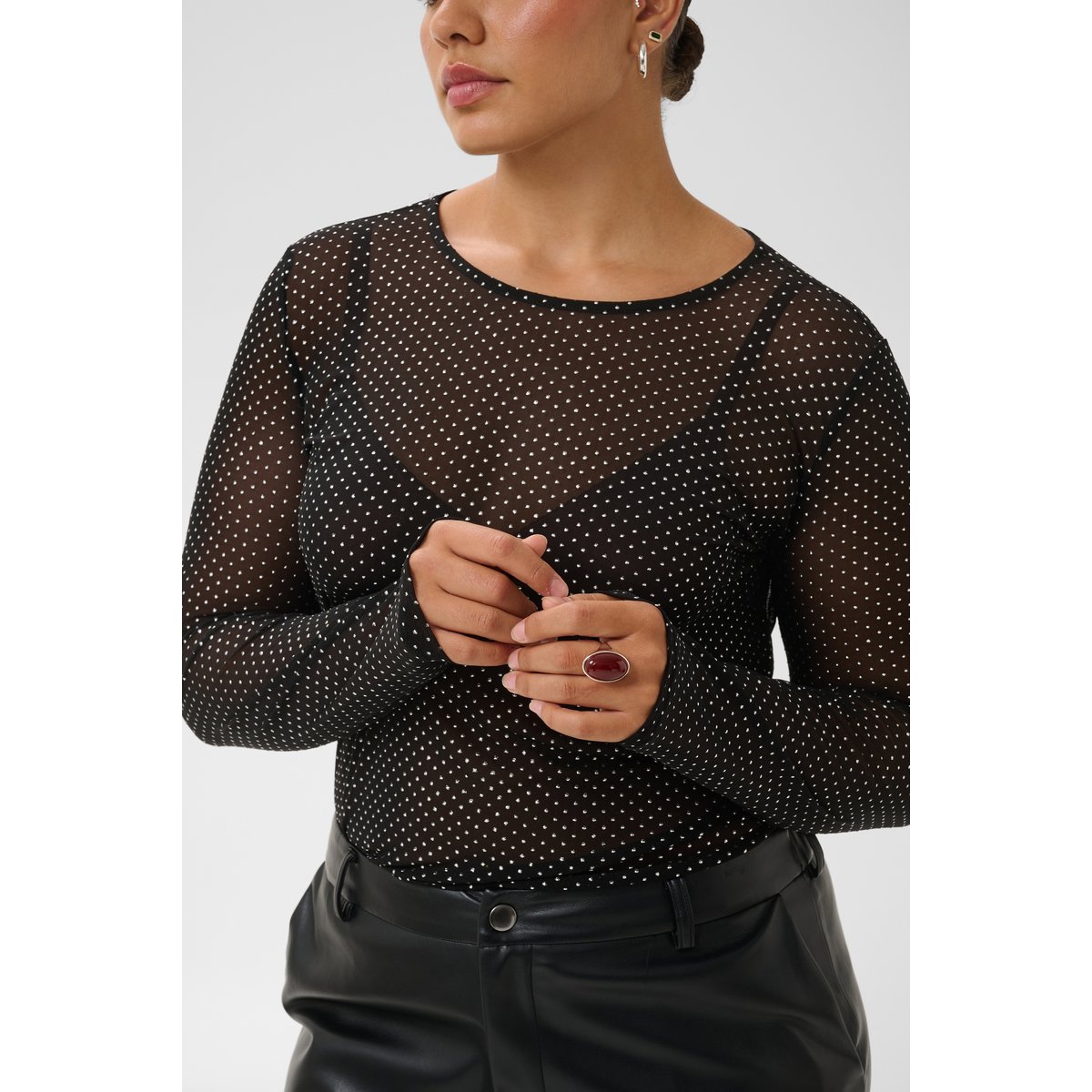 T-shirt à manches longues noir black, KAFFE CURVE
