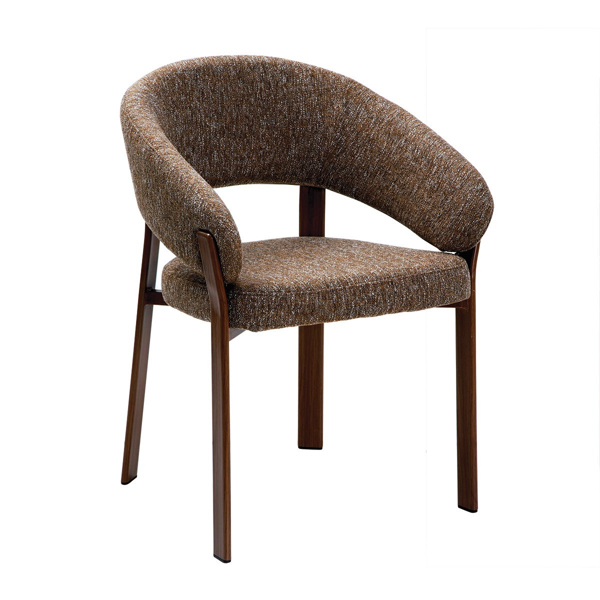Lot de 2 chaises pieds métal effet noyer - LARA marron, CALICOSY