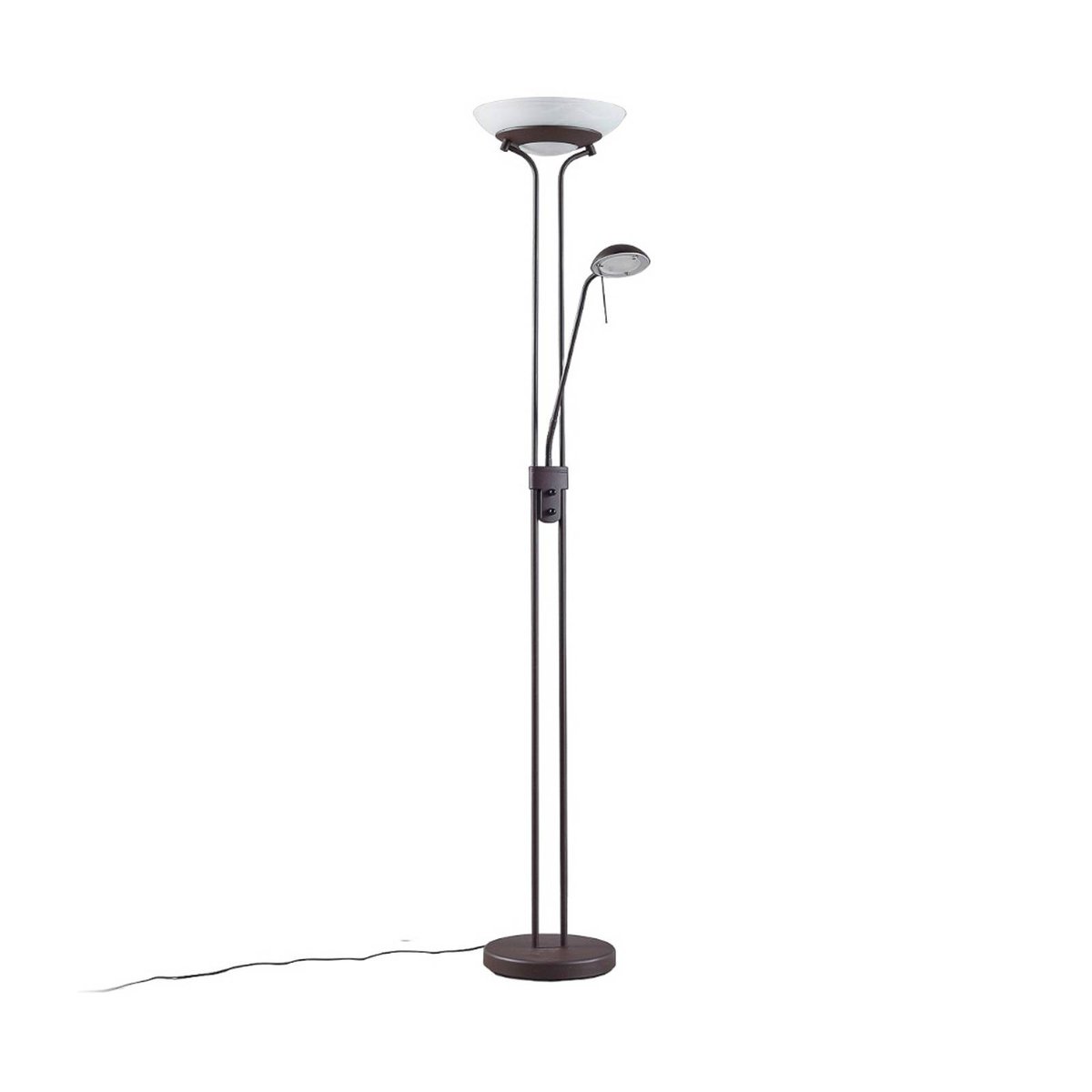 Lampadaire en métal moderneLED, Yveta rouille, albâtre blanc, LINDBY