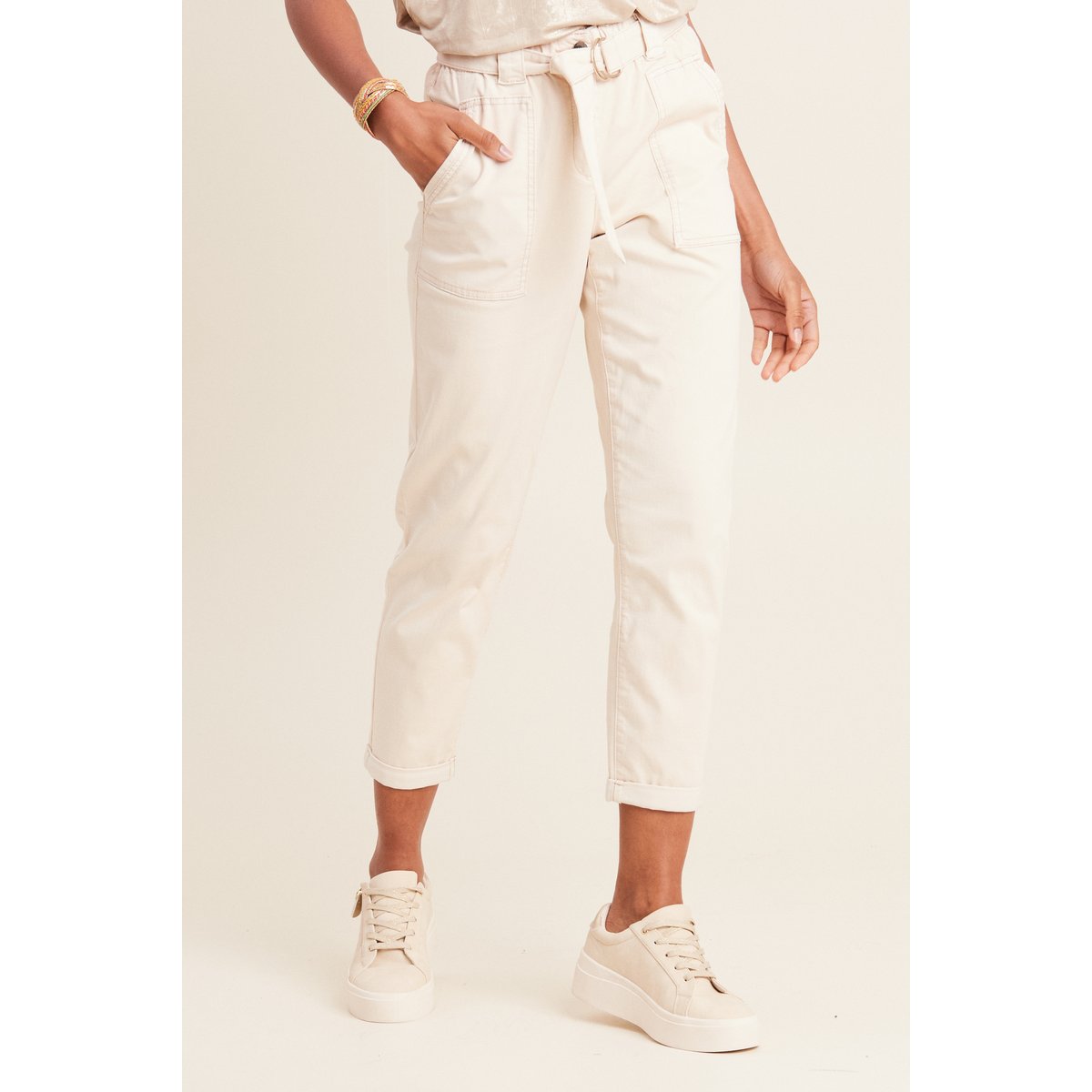 Pantalon large 7/8ème ivoire, BREAL