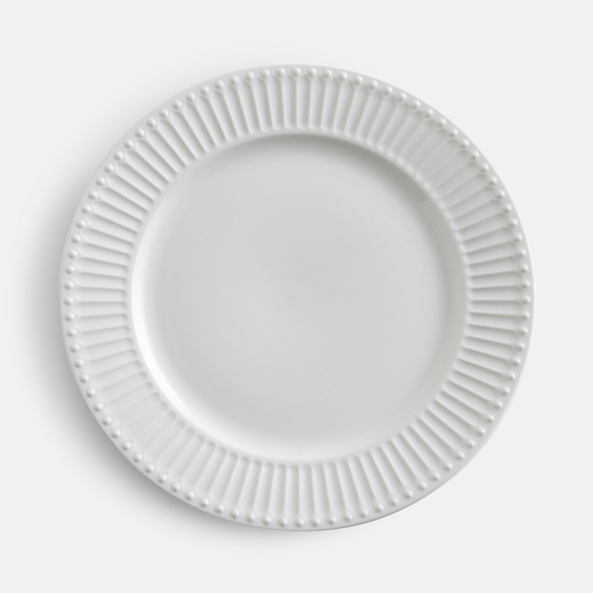 Lot de 6 assiettes plates en porcelaine, Jewely blanc, LA REDOUTE INTERIEURS