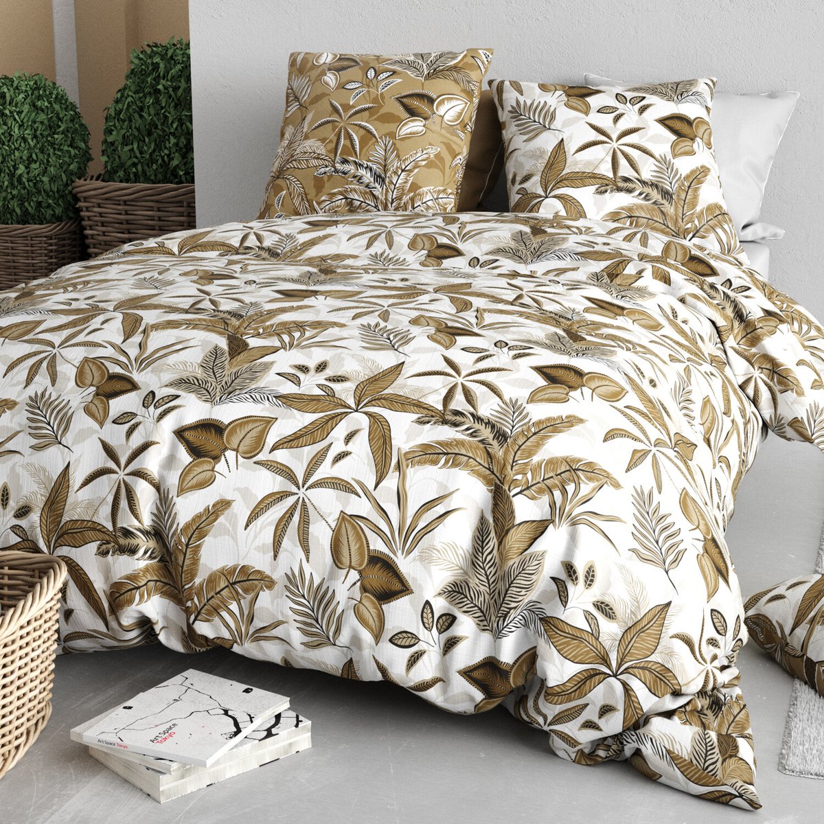 Parure housse de couette en coton imprimée, Kahoni multicolore, ATELIER DU COTON