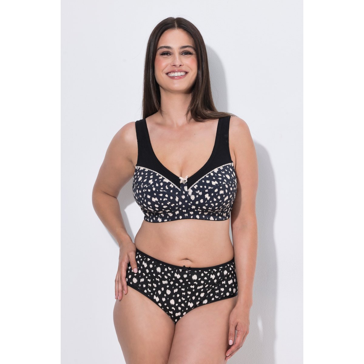 Soutien-gorge de confort, motif dalmatien noir, ULLA POPKEN