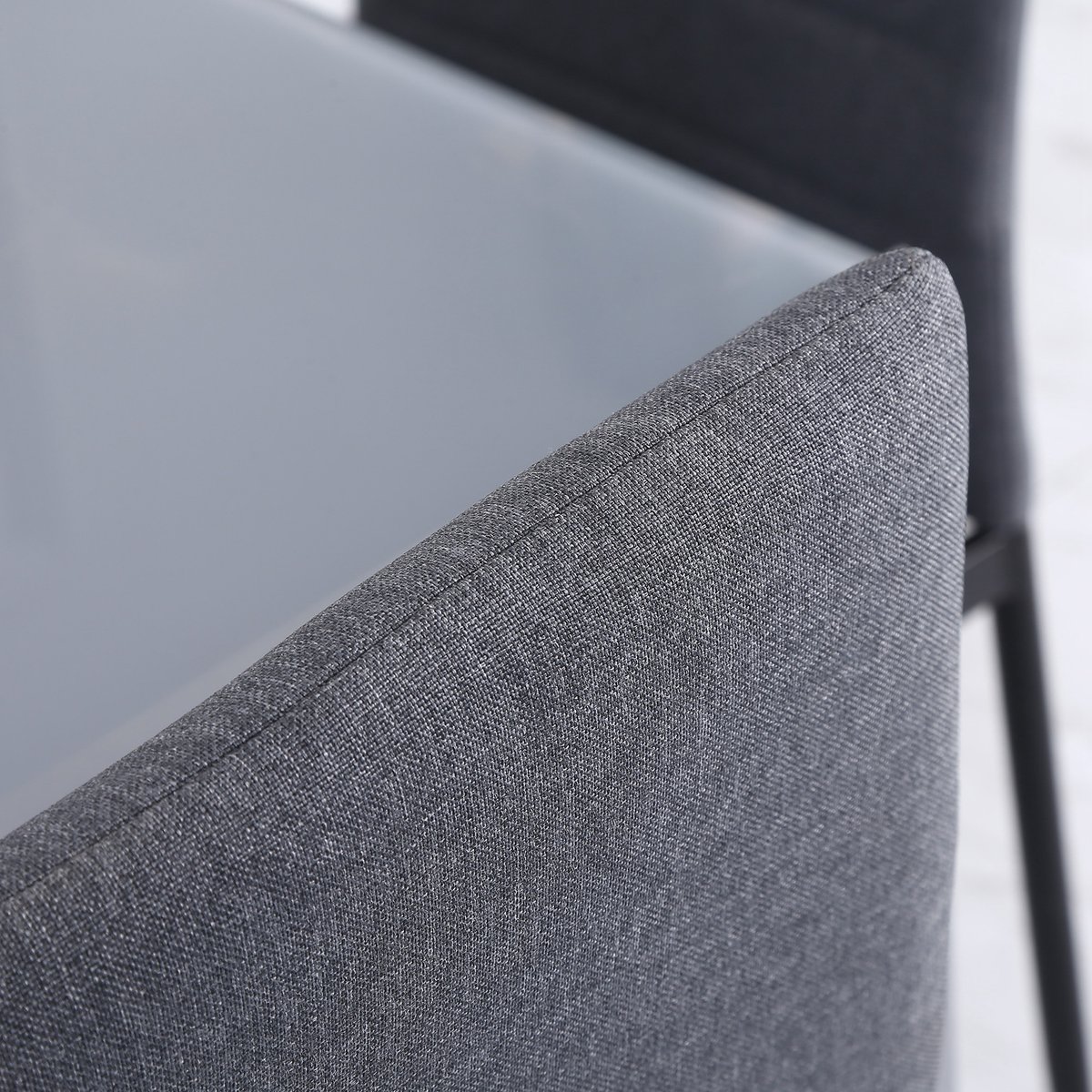 Chaise de salle à manger Lin (100% polyester) gris, HOMCOM