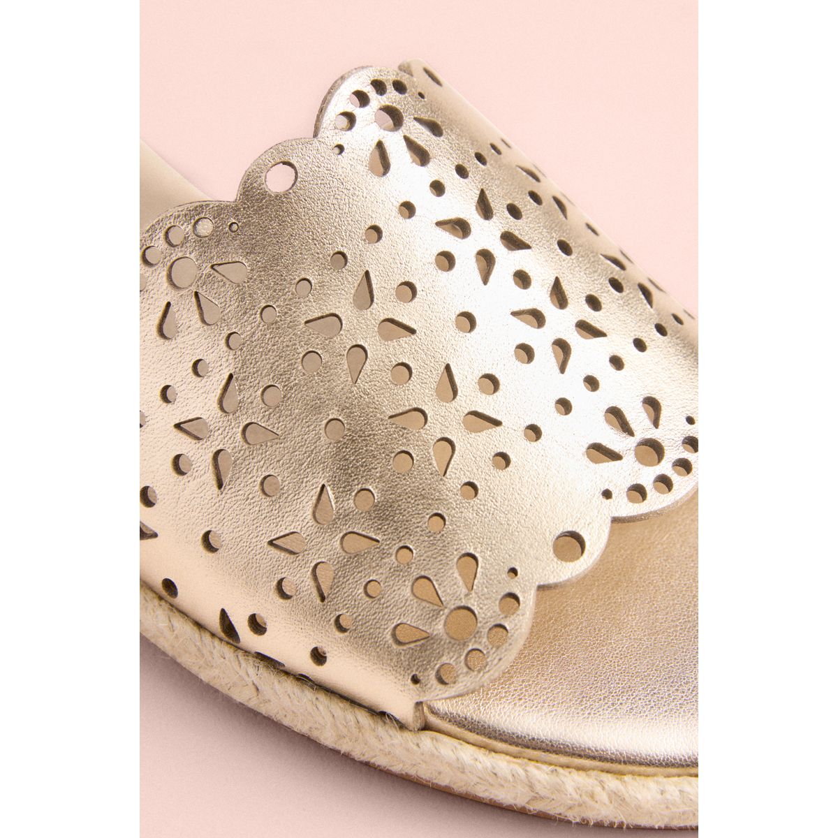 Espadrilles tabitha darcy cuir doré, NEXT