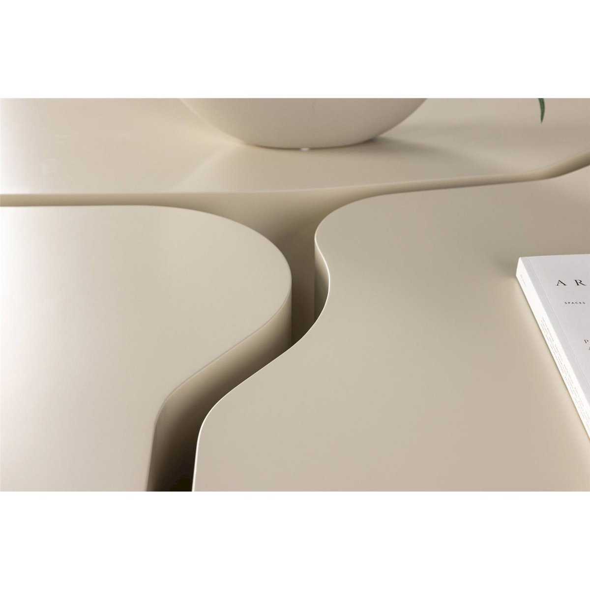 Table basse modulable CLUDES design organique crème, RECOLLECTION