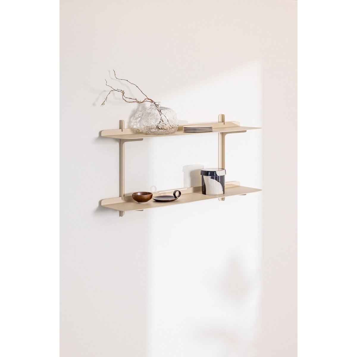 Etagère murale en tôle d'acier LINARA beige cashew, METALLBUDE