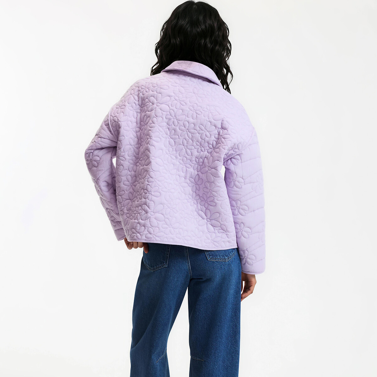 Veste matelassée à fleurs en relief violet parme, LA REDOUTE COLLECTIONS