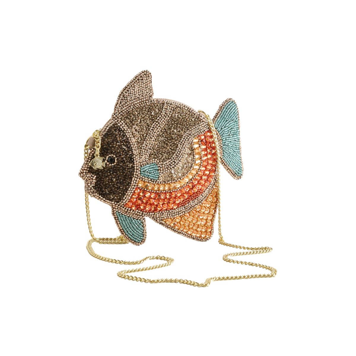Mini sac en forme de poisson orné perles marron, NEXT