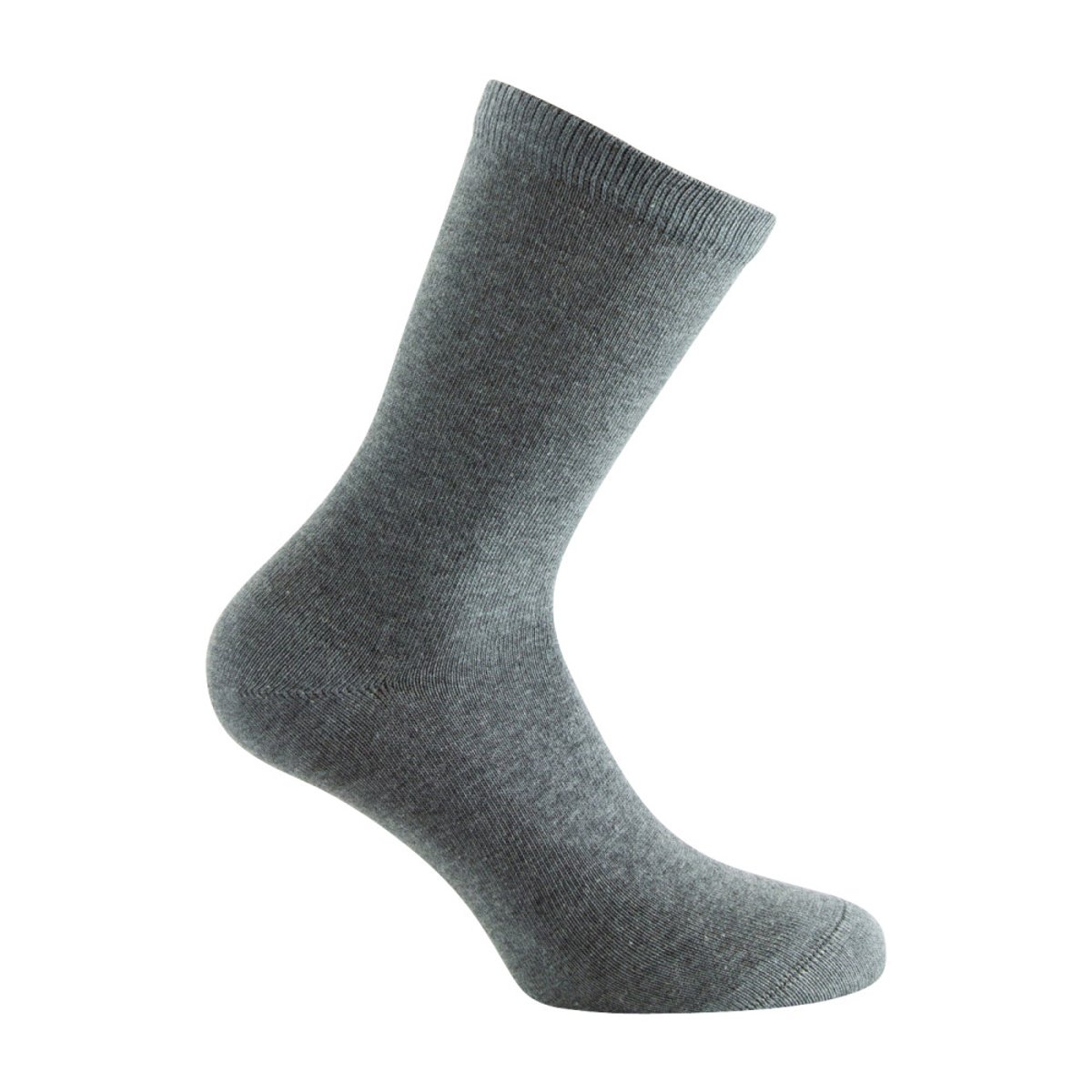 Pack de 4 Mi-chaussette Femme Jersey Unies Coton gris, KINDY