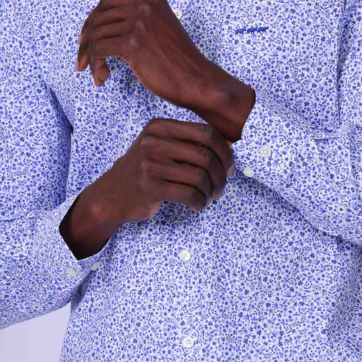 Chemise fantaisie bleu, MISE AU GREEN