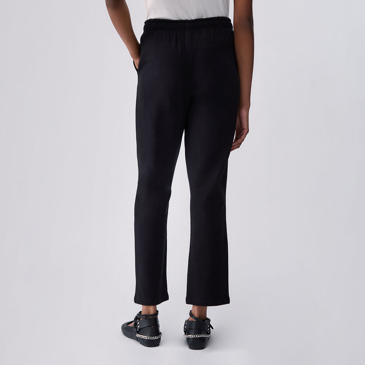 Pantalon en molleton à coupe régulière noir, LIU JO