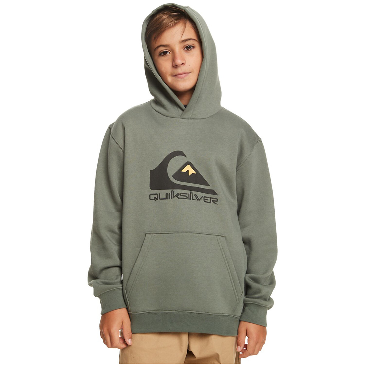 Sweat à capuche en molleton vert, QUIKSILVER