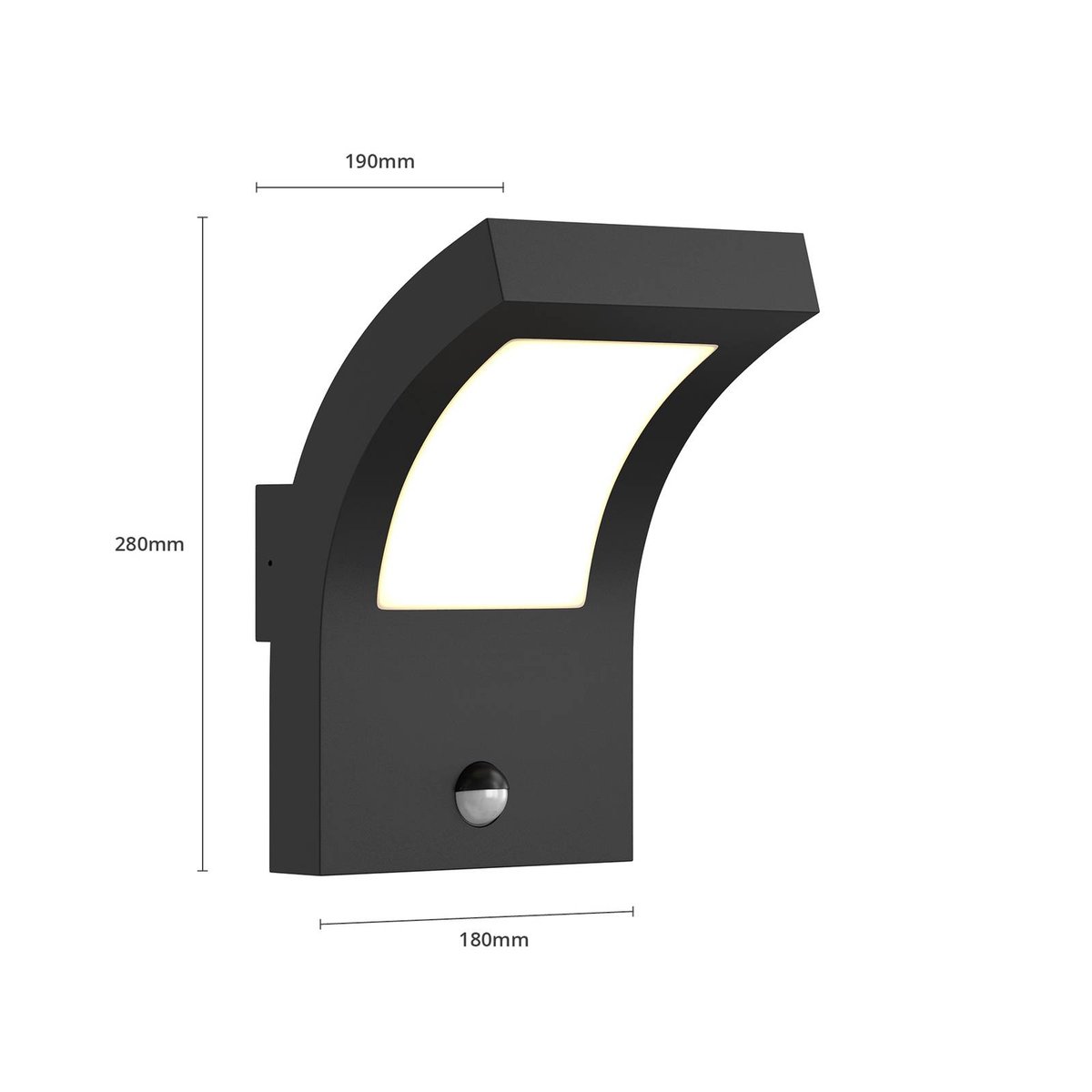 Applique extérieure en aluminium moderneLED gris graphite (ral 840-m), blanc opale, ARCCHIO