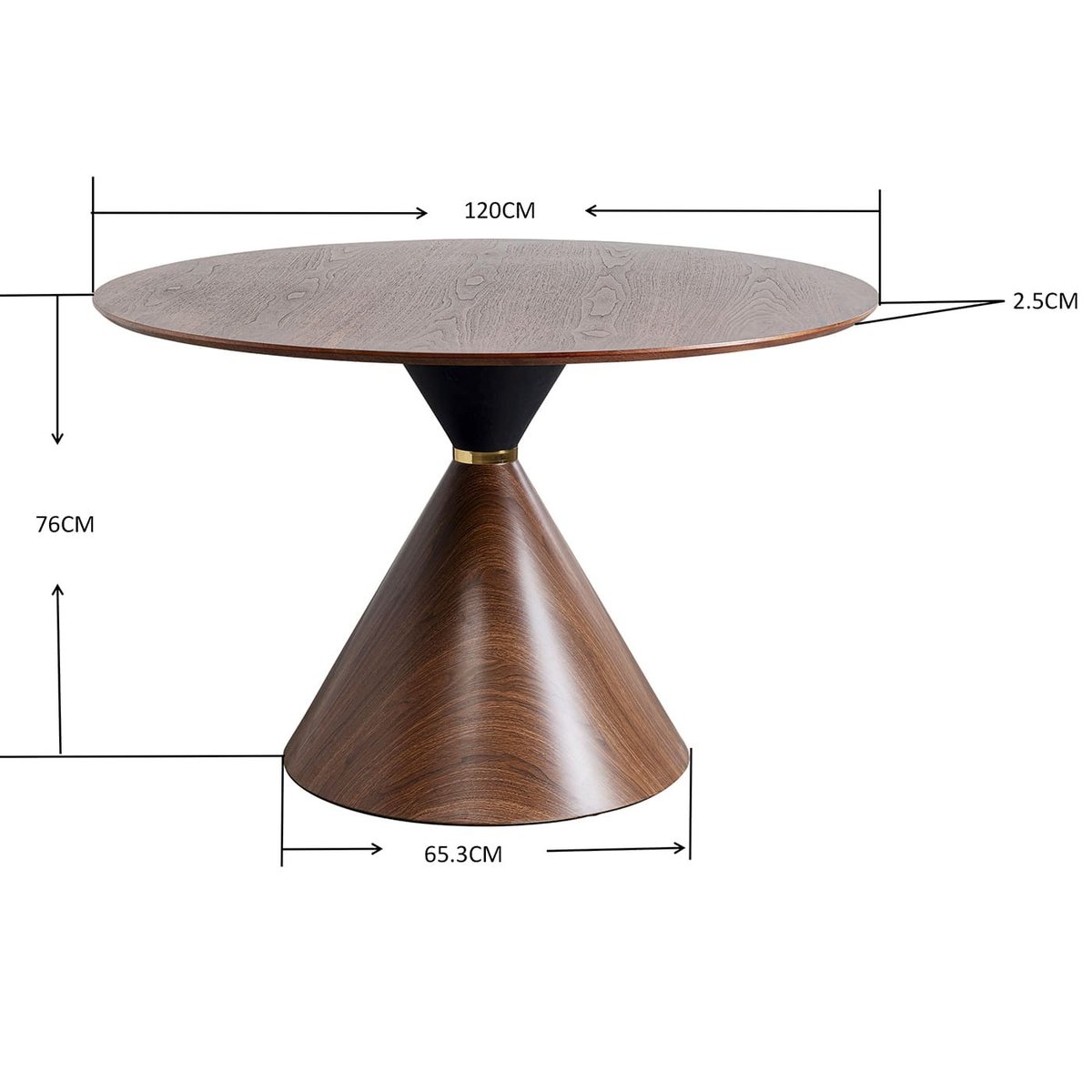 Table ronde, CONO noyer, KARE DESIGN