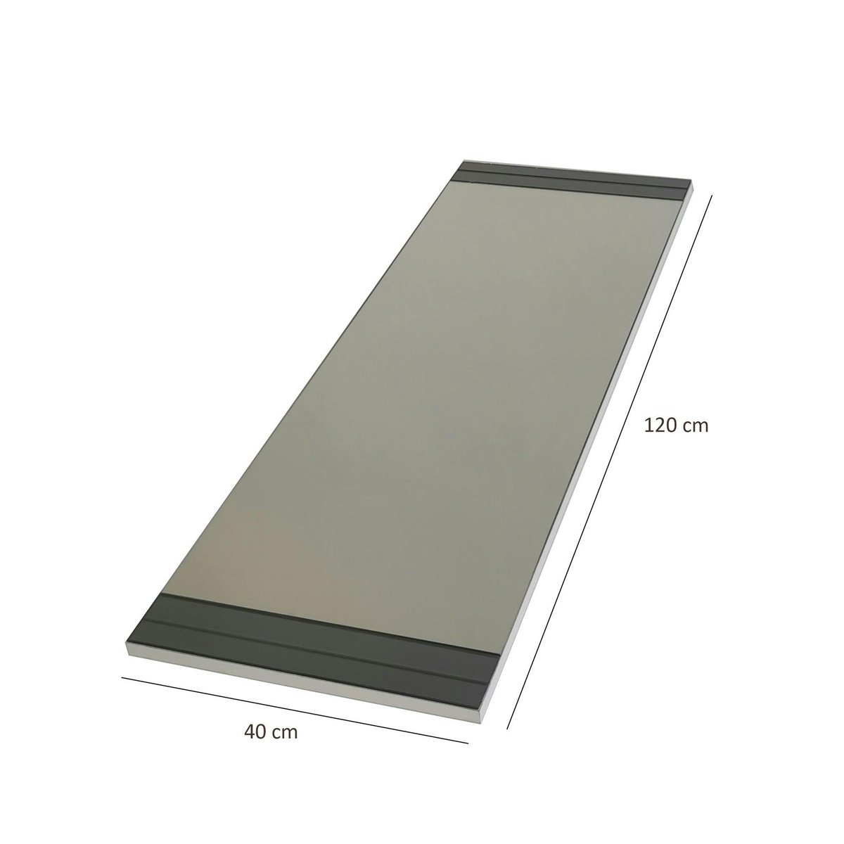 Miroir mural vertical - bandeau verre fumé CODY blanc, PIER IMPORT