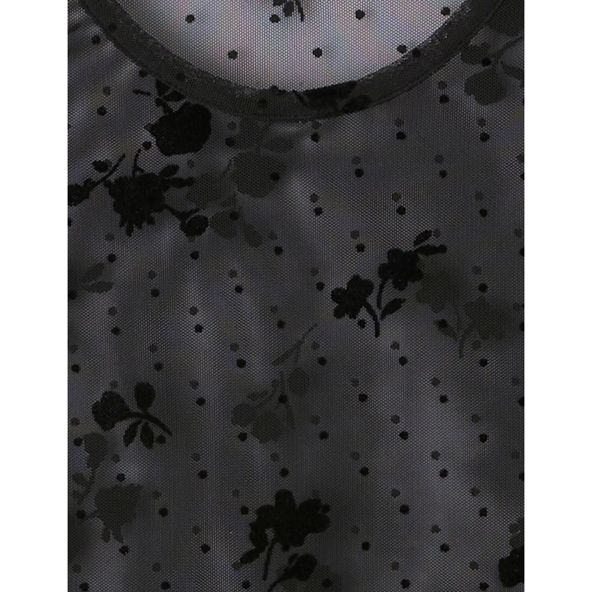 T-shirt résille manches longues noir, BZB