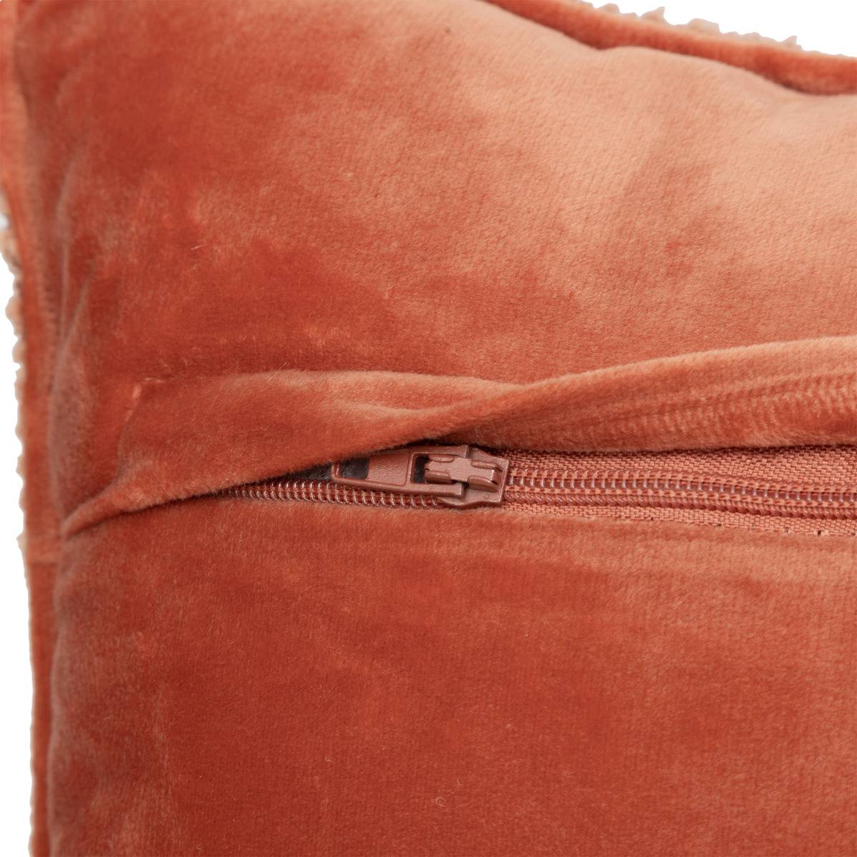 Coussin déhoussable en bouclette SOANA terracotta, ATMOSPHERA