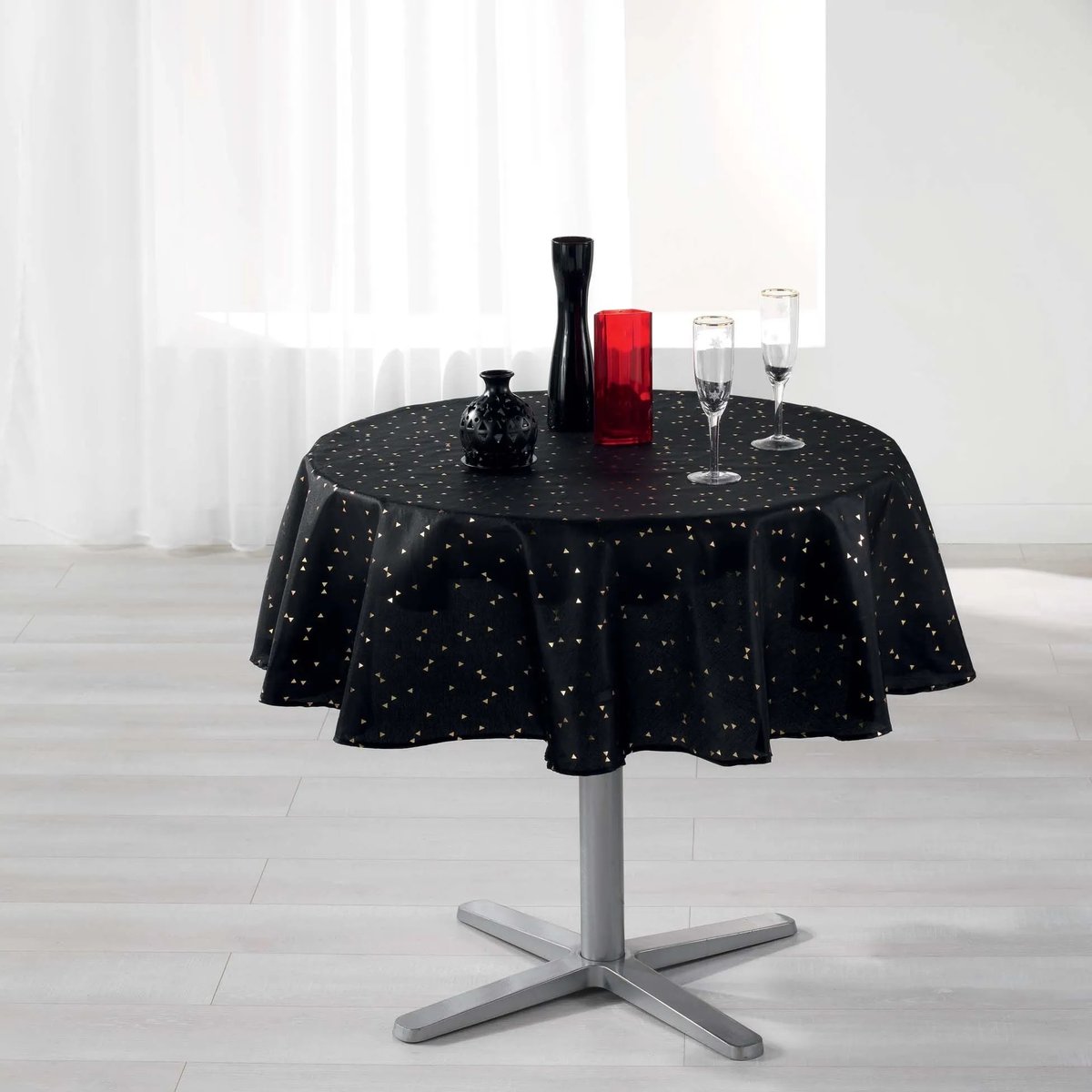 Nappe Safina noir 180 cm noir, or, EDEN
