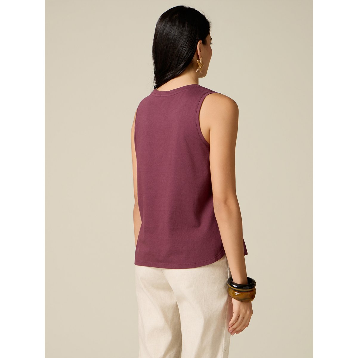 Top avec broderies ajourées violet, OLTRE