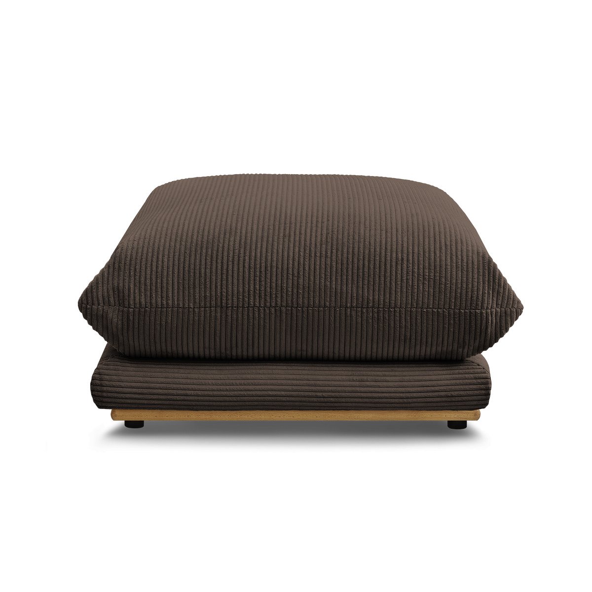 Pouf velours côtelé, ERNEST marron, BOBOCHIC