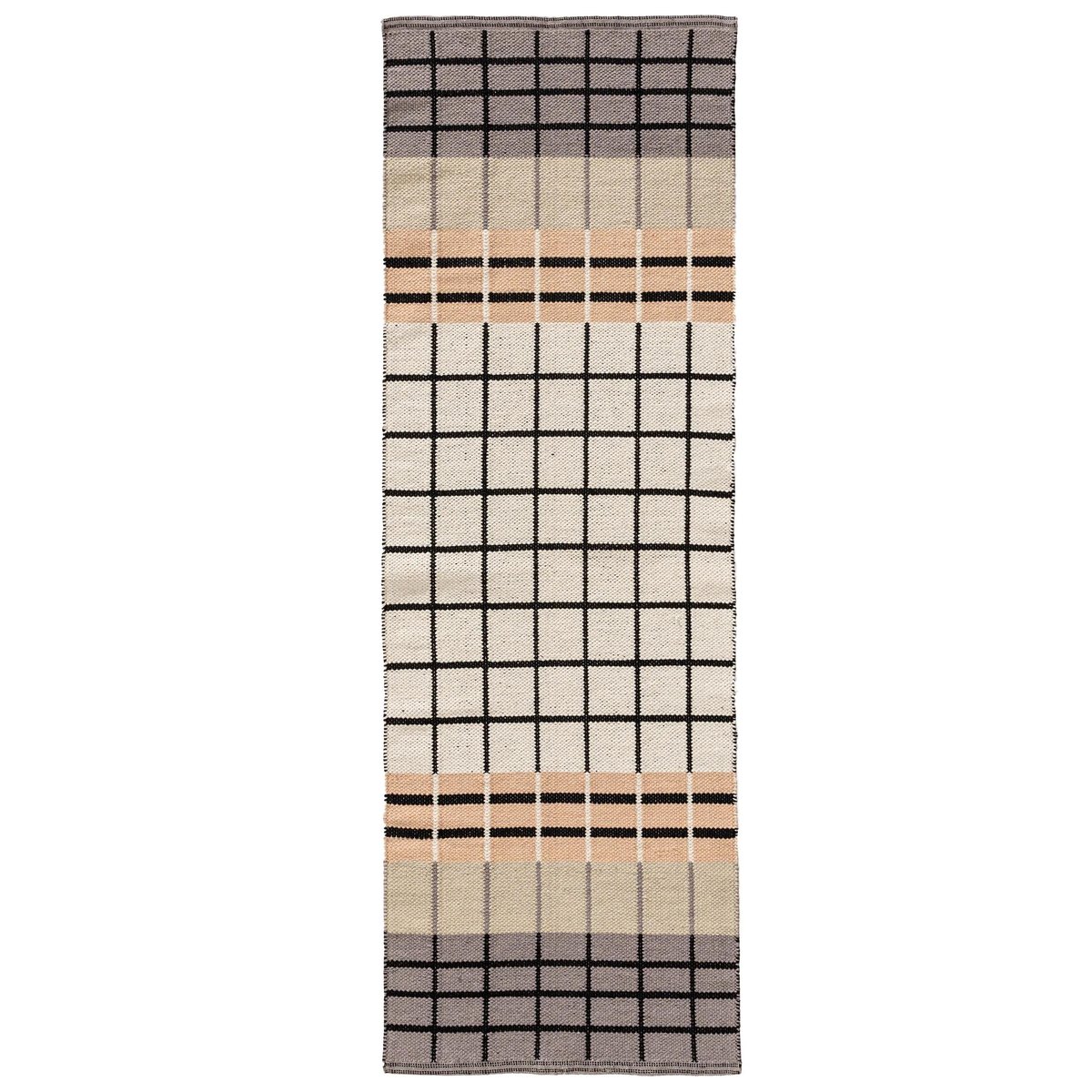 Tapis de couloir tissé main LEANDER gris/blanc, BENUTA