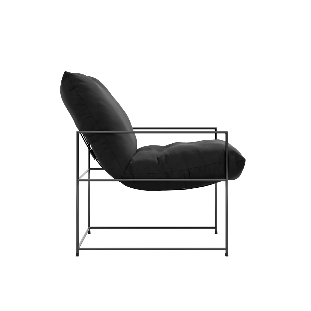 Eli Minimalist Velvet Accent Armchair black, ÉDITÉ