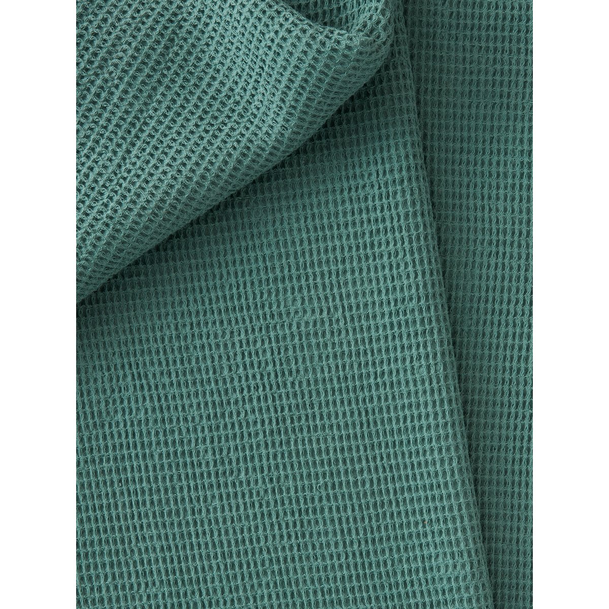 Couvre-lit nid d'abeille gaufrette bleu vert, VERTBAUDET