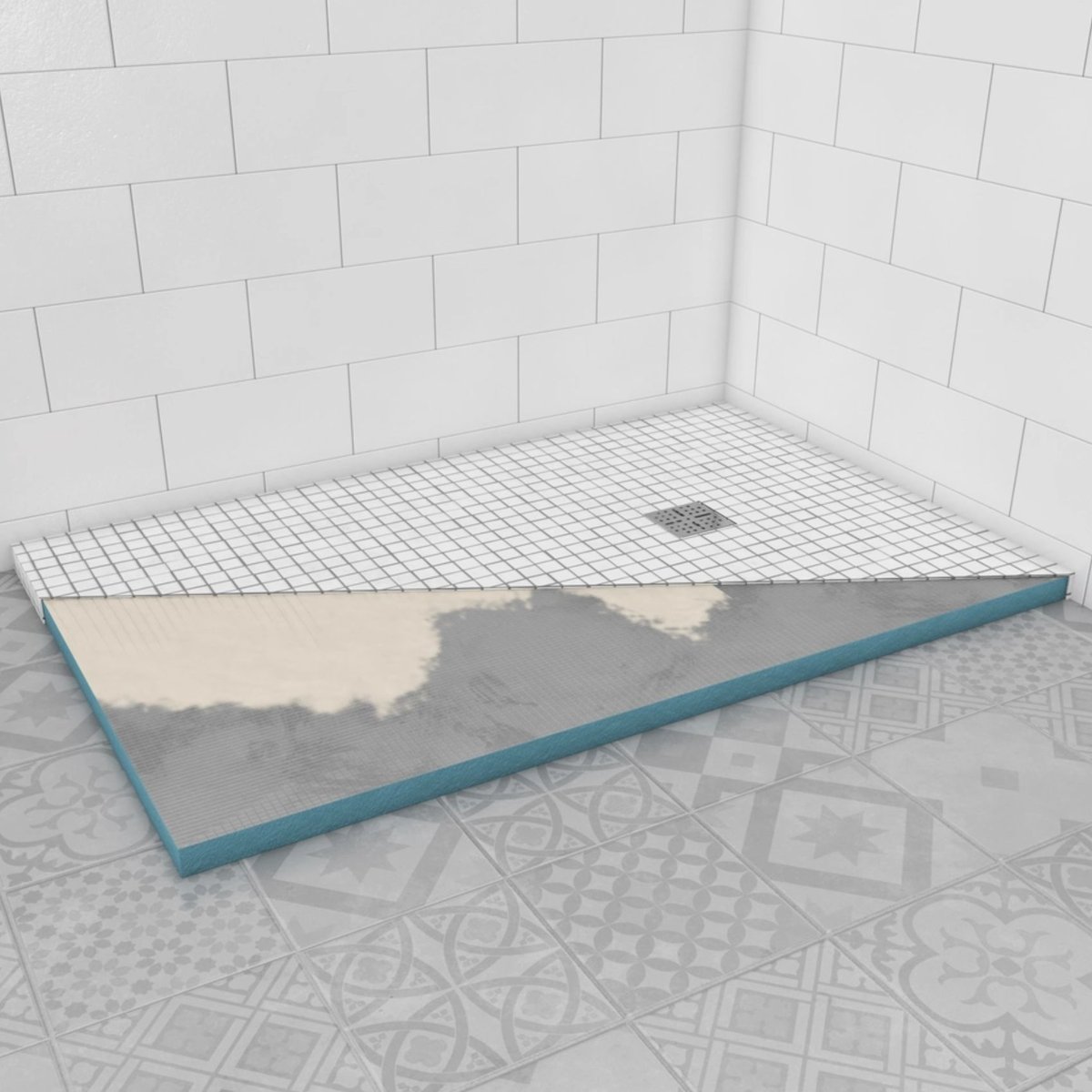 Receveur de douche à carreler gris clair, HOME MAISON