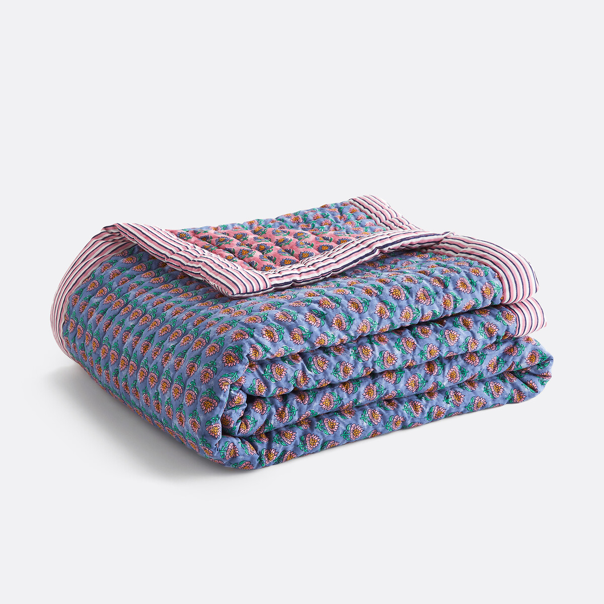 Couvre-lit enfant matelassé, Sanaa imprimé fleur, LA REDOUTE INTERIEURS