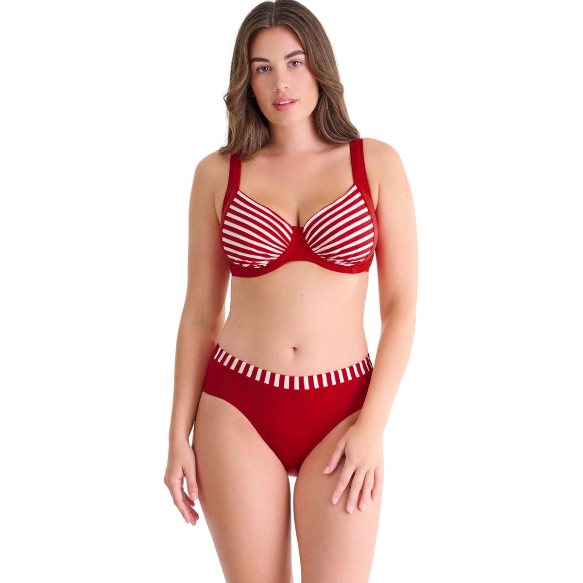 Bas maillot slip de bain taille haute BONDI BEACH rouge, LISCA