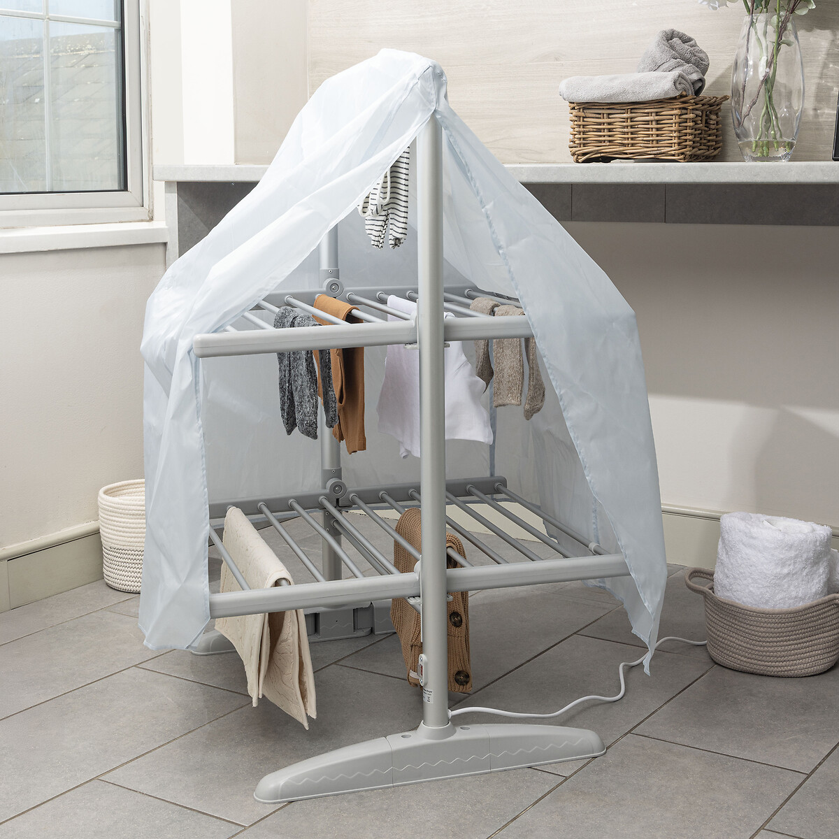 2-Tier Heated Airer white, PIFCO